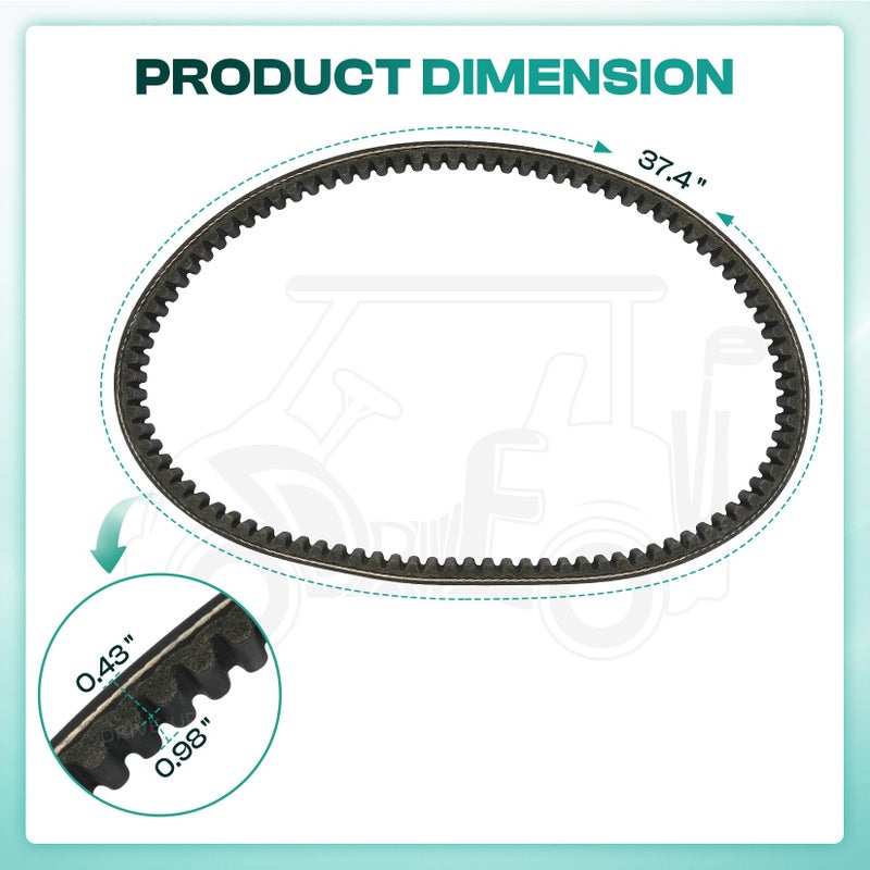 Drive-up Club Car Drive Belt for 1993-Up DS and 2004-2014 Precedent Gas Golf Cart OEM 1016203 - Image 3